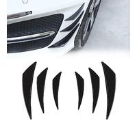 GKmow Pack-6 Kit de alerones de Coche, Divisor Universal de Labios para Parachoques Delantero, difusor anticolisión, calcomanías Decorativas de Goma Suave Exterior (Negro Brillante)