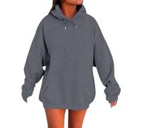 Gkojhj Mujer Sudadera con Capucha Color Sólido Moda Y2K Oversize Suéter Forro Polar con Bolsillo y Botones Sweatshirt Casual Confortable Suelto Adolescentes Deporte Chaqueta Hoodies Otoño Invierno