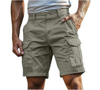 Gkojhj Pantalones Cortos Hombre Bermudas Cargo Verano Running Deportivos Casual Trabajo Shorts Cintura Elástica Pantalones Cortos de Playa con Bolsillo Color Sólido Tallas Grandes