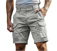 Gkojhj Pantalones Cortos Hombre Bermudas Cargo Verano Running Deportivos Casual Trabajo Shorts Cintura Elástica Pantalones Cortos de Playa con Bolsillo Color Sólido Tallas Grandes