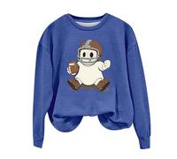 Gkojhj Sudadera Mujer sin Capucha Sudaderas Monocolor Halloween Estampado Cuello Redondo Chaqueta Cálido Casual Solid Top Coats Encapuchada Top Jacket Ropa Deportiva Fitness Trekking Ugly Xmas