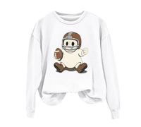 Gkojhj Sudadera Mujer sin Capucha Sudaderas Monocolor Halloween Estampado Cuello Redondo Chaqueta Cálido Casual Solid Top Coats Encapuchada Top Jacket Ropa Deportiva Fitness Trekking Ugly Xmas