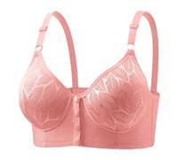 Gkojhj Sujetador con Tirantes y sin Aros Push Up Bralette Reductor Frontal Botones Sexy Comodos Sujetador Mediana Edad Mujer sin Costuras Transpirables Talla Grande Suaves EláStico Bra