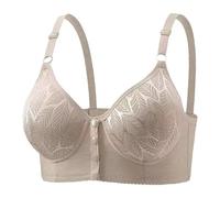 Gkojhj Sujetador con Tirantes y sin Aros Push Up Bralette Reductor Frontal Botones Sexy Comodos Sujetador Mediana Edad Mujer sin Costuras Transpirables Talla Grande Suaves EláStico Bra