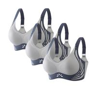 Gkojhj Sujetadores para Anti Senos Caídos Paquete de 3 Brasieres de Levantamiento Antiflacidez para Mujeres Recogidos sin Varillas Sujetadores Push-Up Cómodos Cobertura Completa Cuello en V