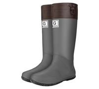 Gkojhj Wellington - Botas altas hasta la rodilla para mujer, de ajuste ancho, impermeables, elegantes, impermeables y fáciles de limpiar, botas de lluvia para otoño, invierno, senderismo, goma
