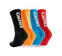 GKRQ Calcetines Deportivos, Pack de 4 Pares, Multicolor (Negro, Naranja, Azul, Rojo), Unisex para Ciclismo y Running hombre mujer mtb trail gimnasio