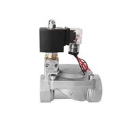 GKSNCJSMF Válvula solenoide de Alta presión DN15-50 de Acero Inoxidable con Interruptor de Emergencia Manual, CA 220 V, CC 24 V, para Agua, Aceite y Aire (DN32, G_CA 220 V_Tipo Ordinario)