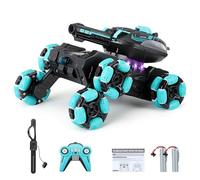 Gkstly Tanque RC Coche Teledirigido Acrobacia Control Remoto 2.4Ghz Todoterreno RC Car 360° Rotación Juguetes de Modelos de Tanques Puede Disparar Canicas con Música para Adultos Niños Juguetes