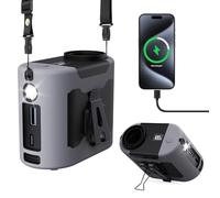 Gkstly Ventilador de Cintura con Clip Recargable 10000mAh, 5 Velocidades, Linterna, Funda de Silicona, Acero al Manganeso Clip, máximo 40 horas de tiempo de trabajo de Cuello/Mesa/Senderismo/Oficina