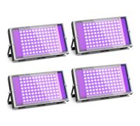 GKT 4 Piezas 100W LED Luz Negra, Luz Negra Ultravioleta, IP66 Impermeable, luz ultravioleta con Enchufe Para Halloween, Navidad, Body Painting, Fiesta fluorescente, Luz UV para Curar Resina