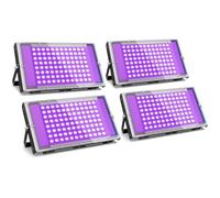 GKT 4 Piezas 100W LED Luz Negra, Luz Negra Ultravioleta, IP66 Impermeable, luz ultravioleta con Enchufe Para Halloween, Navidad, Body Painting, Fiesta fluorescente, Luz UV para Curar Resina