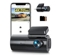 GKU Dashcam Cámara Coche 4K+1080P, 5GHz WiFi Dash CAM Coche con Tarjeta SD de 64GB,Camara Coche Grabadora,170° Gran Angular,Visión Nocturn,WDR,Sensor G,Monitor de Aparcamiento