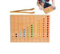 Gkumgwo Juegos para Aprender a Contar | Aprendizaje Educativo de Madera para Preescolar - Juguete De Conteo con Cuentas Y Pinzas | para Niños Niñas Bebés Educación En Casa Jardín De Infancia