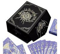Gkumgwo Porta Barajas de Tarot,Organizador Ergonómico Ligero con Tapa Magnética | Estuche Protector para Cartas de Tarot - para Meditación Adivinación Juego de Oráculo Fiesta Familiar Viaje Interior