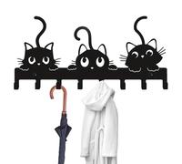 Gkumgwo Porta llaves para gatos,Gancho para llaves de gatos - Ganchos de pared decorativos | Ganchos de pared de animales para llaves, bolsos, sombreros, toallas, mochilas, lindos ganchos
