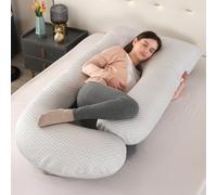 GKXLH Almohada suave de embarazo - Almohadas de embarazo para apoyo al dormir para espalda, vientre, caderas, piernas, almohada de maternidad de cuerpo completo en forma de J para mujeres embarazadas