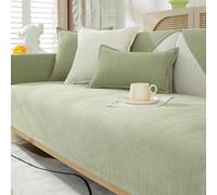 GKXLH Fundas de Sofá de Chenilla Suave Lavables - Nuevo Sofá Fundas de Cojín, Antideslizante Sofá 1 2 3 Plazas Sofá Fundas para Sofá Seccional, Sofá Slipcovers L Forma (Chenille Verde Claro)