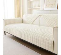 GKXLH Fundas de Sofá de Franela Suave Lavables - Cojín Antideslizante para 1 2 3 Plazas, Seccional en Forma L, Protector de Muebles (Beige Blanco)