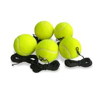 GKYQVE 5 pelotas de entrenamiento de tenis con cuerda para entrenamiento de rebote para práctica en interiores y exteriores, pelotas de entrenamiento de tenis con cuerda