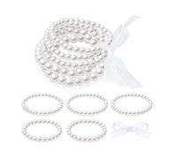 GKYQVE Accesorios de boda con perlas elásticas, pulseras de cuentas artificiales para dama de honor, fiesta nupcial, pulseras de cuentas de imitación para mujer