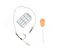 GKYQVE Aparejos de cebos preatados 2# / 4# / 6# / 8# con gancho de línea trenzada giratorios, aparejos de pesca con aguja Boilie Stop