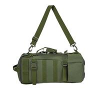 GKYQVE Bolsa cruzada multifuncional para aparejos de pesca, bolsa de hombro individual, mochila de gran capacidad, impermeable, soporte para caña de pescar, Green, Talla única