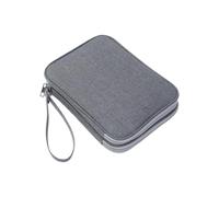 GKYQVE Bolsa de almacenamiento de dispositivos electrónicos de doble capa con parte superior para artículos finos inferior para dispositivos gruesos, portátil e impermeable, Gray, L, Mass Beauty