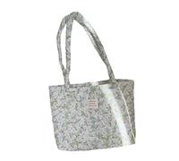 GKYQVE Bolso de compras de algodón para mujer, con diseños acolchados y espacioso, casual, bolso de hombro floral, d, One Size