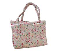 GKYQVE Bolso de compras de algodón para mujer, con diseños acolchados y espacioso, casual, bolso de hombro floral, b, One Size