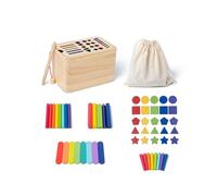 GKYQVE Caja clasificadora de formas de madera de bloques coloridos, ideal para el aprendizaje temprano del bebé y el juego sensorial, juguete de desarrollo cognitivo