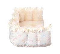 GKYQVE Cama cálida de felpa para gatos con relleno de algodón PP, cojín para dormir para gatitos de invierno, accesorios de refugio para perros pequeños, tapetes lavables para gatos