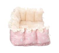 GKYQVE Cama cálida de felpa para gatos con relleno de algodón PP, cojín para dormir para gatitos de invierno, accesorios de refugio para perros pequeños, tapetes lavables para gatos