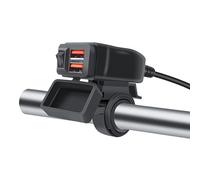 GKYQVE Carga USB para motocicleta, 6,8 A, puertos dobles, a prueba de polvo, carga USB, voltímetro rápido y diseños para voltímetro digital LED de teléfono