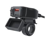 GKYQVE Carga USB para motocicleta, 6,8 A, puertos dobles, a prueba de polvo, carga USB, voltímetro rápido y diseños para voltímetro digital LED de teléfono