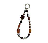 GKYQVE Cinturón de muñeca corto con lentejuelas artísticas para teléfonos que resaltan el fuerte edificio de PVC y atractivo estético tradicional, cinturón de teléfono con cuentas artesanales