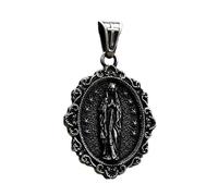 GKYQVE Collar con colgante de corazón de Jesús de acero inoxidable resistente ovalado religioso para uso diario, elegante collar de Jesús, talla única, como se describe, como se describe