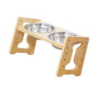 GKYQVE Comederos elevados para mascotas con cuencos dobles de acero inoxidable de 5 etapas de ajuste de altura antideslizante para la salud de las articulaciones, elevado para perros y gatos