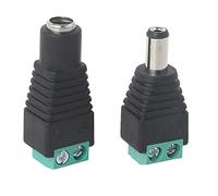 GKYQVE Conector de alimentación de 12 V de 5,5 mm x 2,1 mm macho + hembra para tira LED CCTV, enchufe adaptador macho hembra