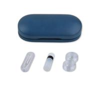 GKYQVE Contacts Lenes Box Set de caja de lentes de poliuretano con estuche multifunción de espejo para lentes de ojos para mujeres y niñas, funda ligera, Blue