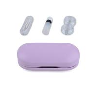 GKYQVE Contacts Lenes Box Set de caja de lentes de poliuretano con estuche multifunción de espejo para lentes de ojos para mujeres y niñas, funda ligera, morado claro