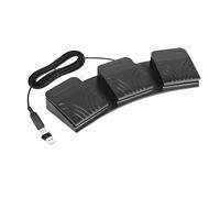 GKYQVE Controlador ergonómico de pie triple USB, cadena de pulsación de tecla, control multimedia para PC, USB, pedal de triple pie para PC