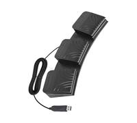 GKYQVE Controlador ergonómico de pie triple USB, cadena de pulsación de tecla, control multimedia para PC, USB, pedal de triple pie para PC