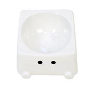 GKYQVE Cuenco ergonómico inclinado de loza para mascotas, capacidad de 500 ml, plan sin punta para comedor de leopardina, cómodo y moderno plato de alimentación de gato en ángulo