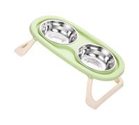 GKYQVE Cuencos elevados para perros de color pastel con soporte ajustable, doble plato a prueba de salpicaduras para alimentar a doble tazón para mascotas, comedero ABS