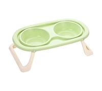 GKYQVE Cuencos elevados para perros de color pastel con soporte ajustable, doble plato a prueba de salpicaduras para alimentar a doble tazón para mascotas, comedero ABS