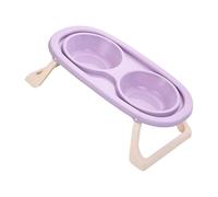 GKYQVE Cuencos elevados para perros de color pastel con soporte ajustable, doble plato a prueba de salpicaduras para alimentar a doble tazón para mascotas, comedero ABS