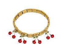 GKYQVE Elegante accesorio de acero inoxidable con fresas y cerezas juguetonas. Cuenta con diseños para mayor comodidad y estilo. Accesorio de muñeca casual para salidas, talla única, como se describe