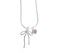 GKYQVE Elegante collar con lazo en forma de corazón que añade un toque romántico a cualquier atuendo, accesorio de moda para mujer, collar de uso diario