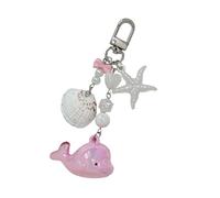 GKYQVE Elegante llavero con colgante de corazón de ballena, decoración de aleación ligera, accesorio para uso diario y compradores, encantador colgante de ballena para fiestas y conversaciones, B